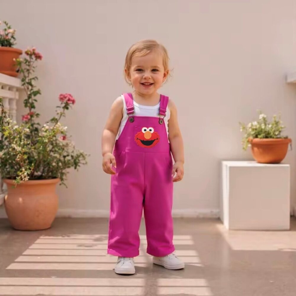 Elmo Overalls Elmo Jumpsuit First Birthday Elmo Bodysuit Sesame Street clothes - Picture 3 of 4